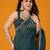 Green floral embroidered saree with unstitched blouse