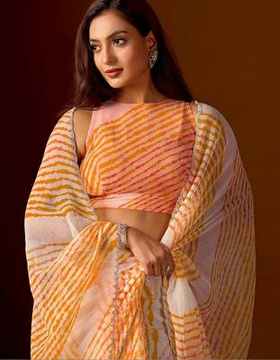 Multicolor leheriya  chiffon saree 2