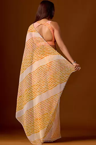 Multicolor leheriya  chiffon saree