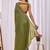 Olive women  beads and stones saree
