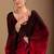 Maroon floral beads and stones organza saree