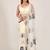 Off white floral beads and stones poly chiffon designer saree