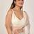 Off white floral beads and stones poly chiffon designer saree