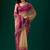 Pink floral beads and stones tissue saree
