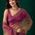 Pink floral beads and stones tissue saree