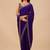 Navy blue embellished embroidered organza heavy work saree