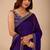 Navy blue embellished embroidered organza heavy work saree
