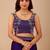 Navy blue embellished embroidered organza heavy work saree