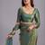 Green embellished sequinned organza heavy work saree