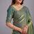 Green embellished sequinned organza heavy work saree