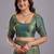 Green embellished sequinned organza heavy work saree