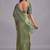 Green embellished sequinned organza heavy work saree