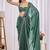 Teal beads and stones heavy work saree