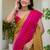 Pink polka dot zari jute silk saree