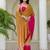 Pink polka dot zari jute silk saree