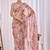 Peach floral beads and stones tissue saree