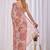 Peach floral beads and stones tissue saree