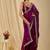 Purple ethnic motifs embroidered organza saree
