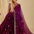 Purple ethnic motifs embroidered organza saree