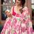 Off white floral sequinned organza saree