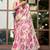 Off white floral sequinned organza saree