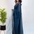 Navy blue embellished sequinned tissue heavy work saree