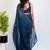 Navy blue embellished sequinned tissue heavy work saree