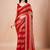 Red women ethnic motifs woven design saree