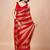 Red women ethnic motifs woven design saree