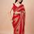 Red women ethnic motifs woven design saree