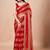 Red women ethnic motifs woven design saree