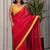 Red embellished beads and stones satin saree