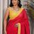 Red embellished beads and stones satin saree
