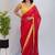 Red embellished beads and stones satin saree