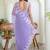 Lavender floral embroidered poly chiffon saree