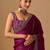 Purple embellished beads and stones satin heavy work saree