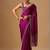 Purple embellished beads and stones satin heavy work saree