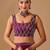 Purple embellished beads and stones satin heavy work saree