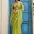 Lime floral sequinned tissue saree