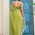 Lime floral sequinned tissue saree