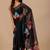 Black floral organza designer saree