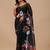Black floral organza designer saree