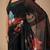 Black floral organza designer saree