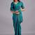 Teal embellished sequinned organza heavy work saree