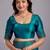 Teal embellished sequinned organza heavy work saree