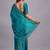 Teal embellished sequinned organza heavy work saree