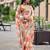 Peach floral sequinned organza saree