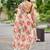 Peach floral sequinned organza saree