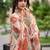 Peach floral sequinned organza saree
