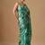 Teal floral beads and stones organza saree